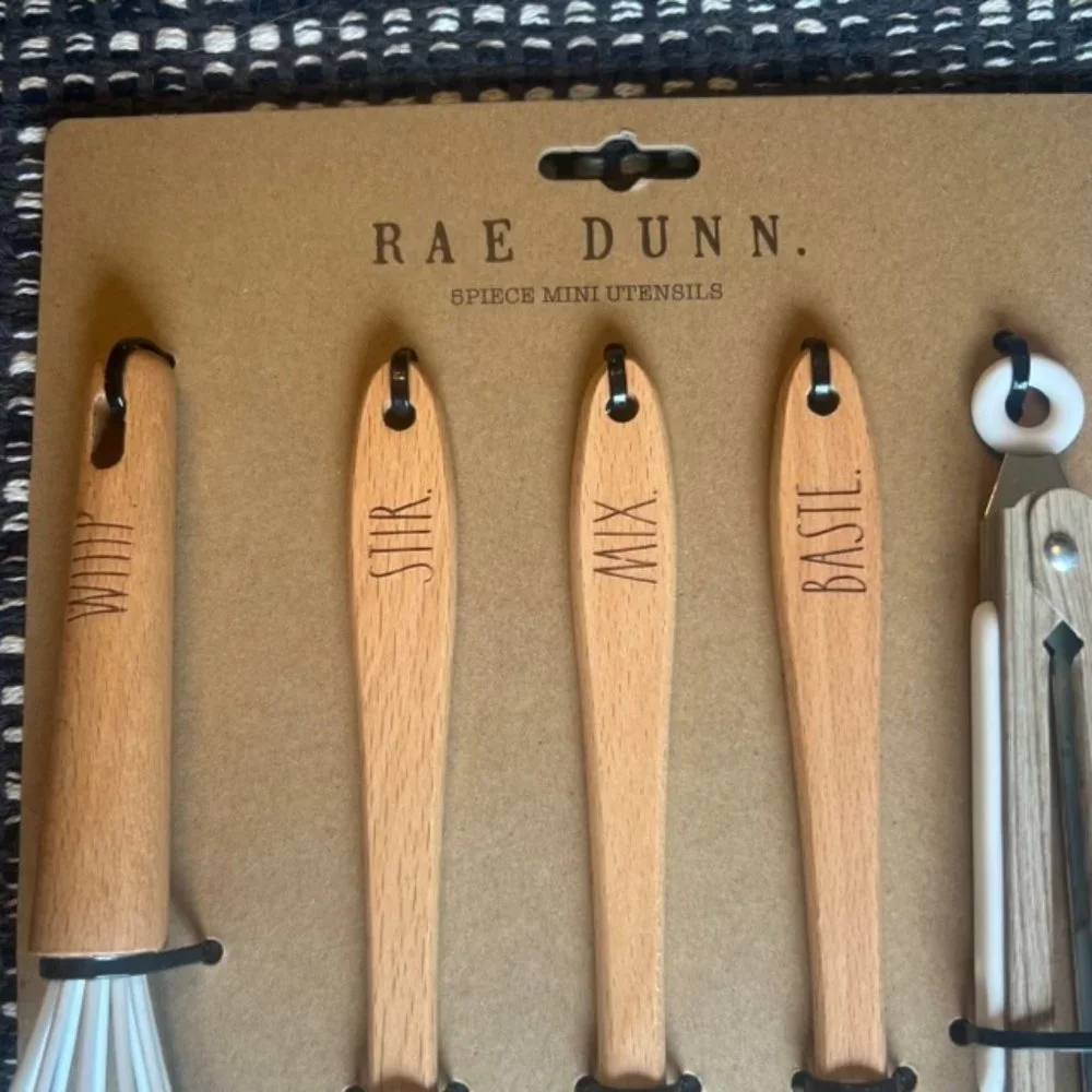 NWT Rae Dunn 5 pc Mini Utensils Set white